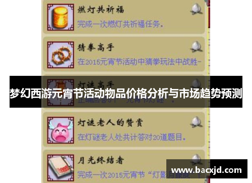 梦幻西游元宵节活动物品价格分析与市场趋势预测